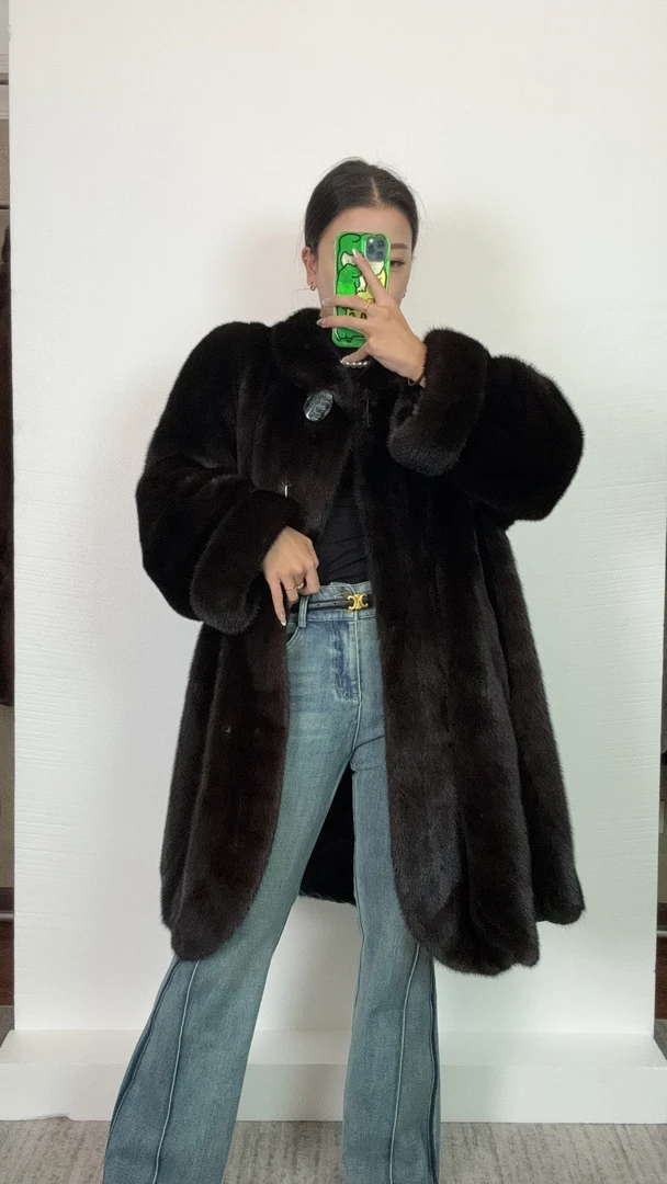 【梧桐vintage】花瓣雕花下摆本黑色中古外套