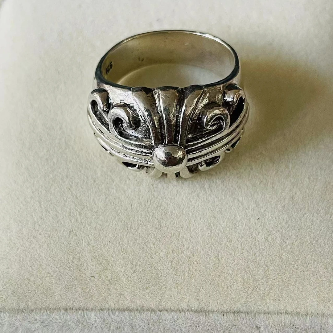 925银戒指 中古复古古风重工戒指