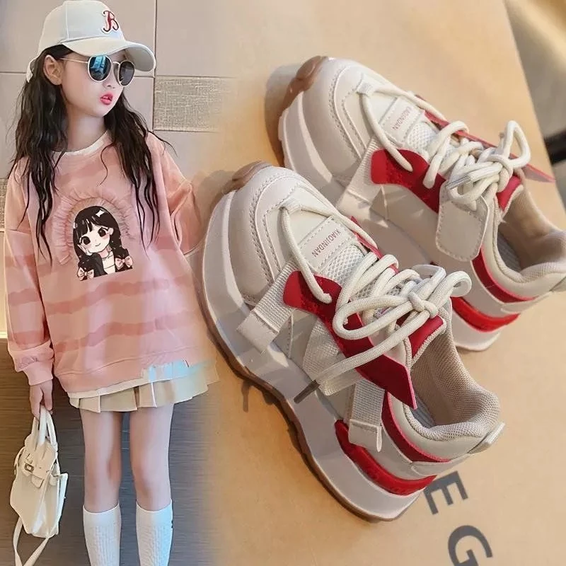 儿童老爹鞋2024春秋新款时尚韩版网红休闲鞋软底防滑百搭跑步鞋潮