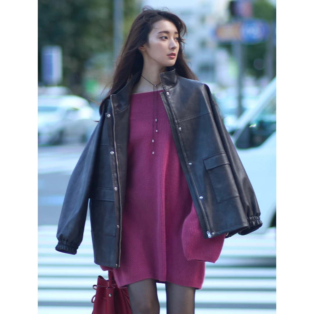 【Yorozuya】日系品牌 杂志画报款 F 复古G1气质显瘦宽松飞行夹克