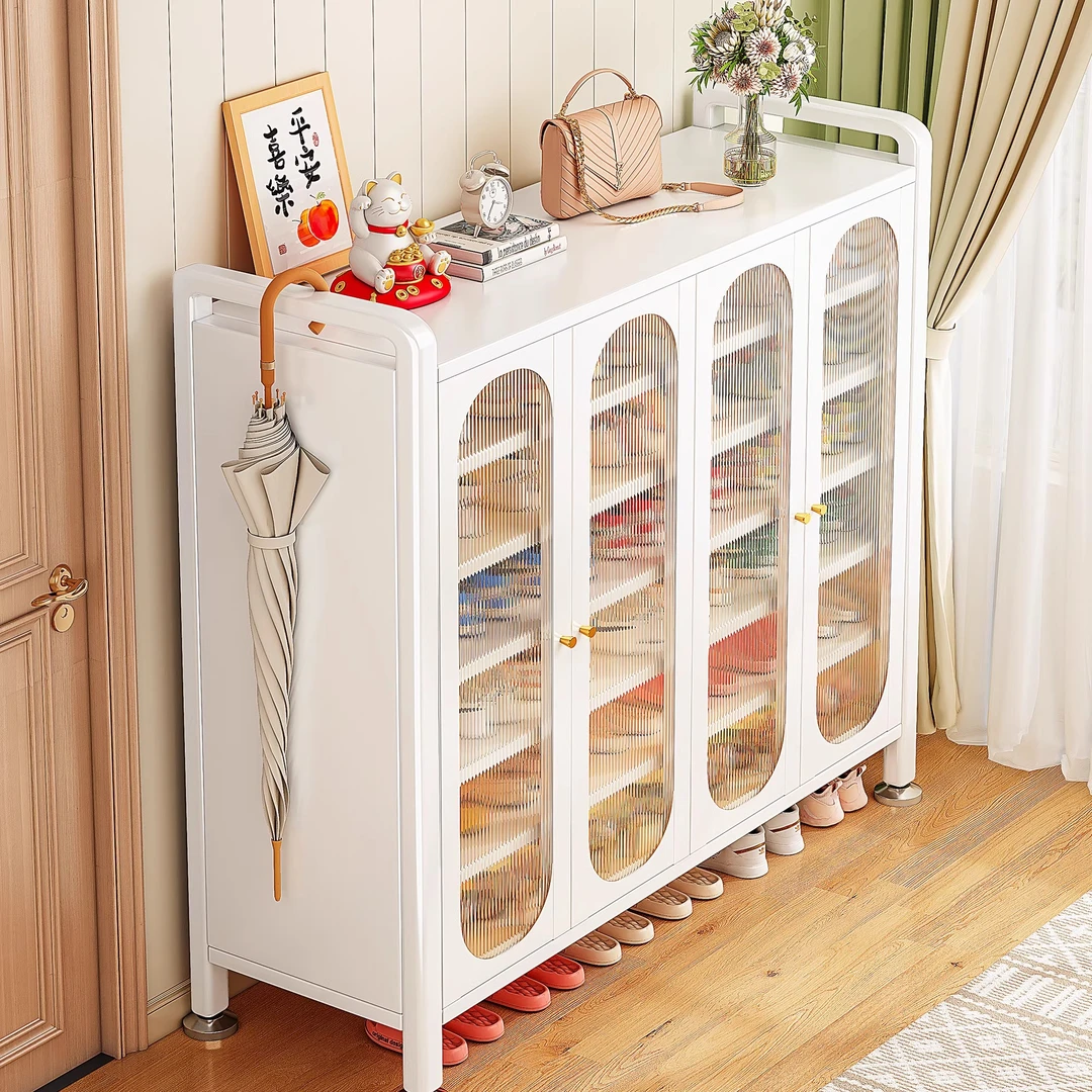 钢制鞋柜家用门口入户玄关柜多层大容量室内收纳带门防尘鞋架