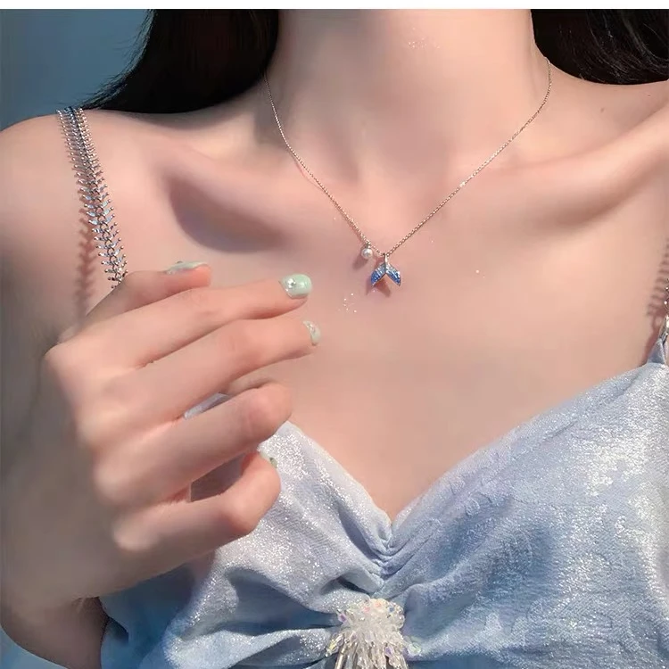 C11-2476美人鱼尾项链女夏小众设计感高级锁骨链
