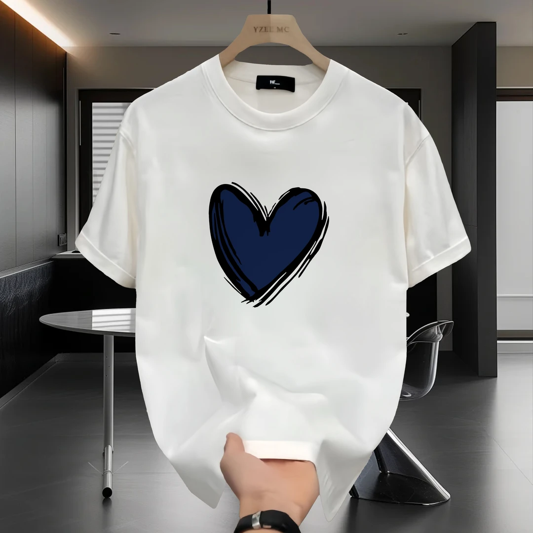 纯棉男士短袖T恤夏季新款网红国潮风原创印花宽松百搭圆领上衣