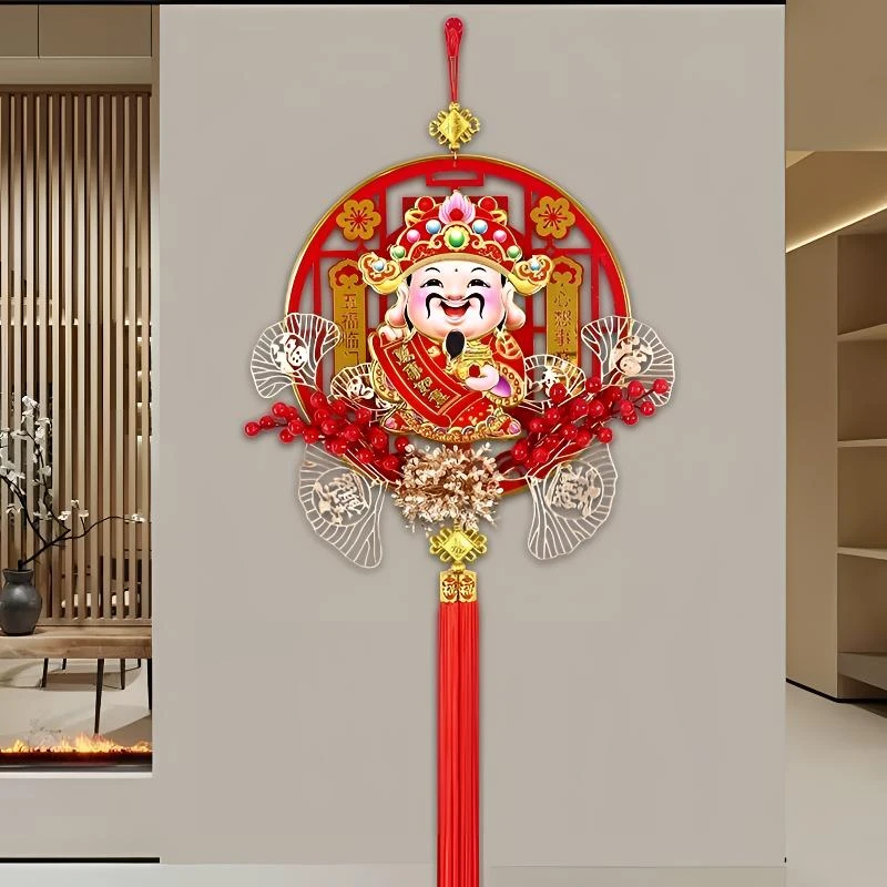 财神爷新款财神爷高档客厅乔迁立体亚克力福字挂件摇头财神爷挂件