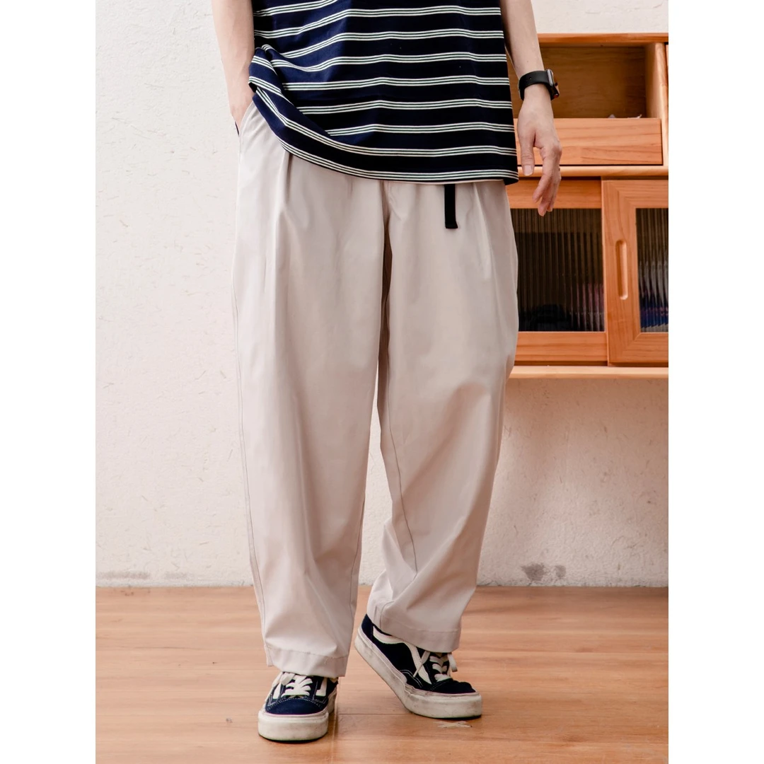 春夏日系宽松ins潮流简约港风休闲质感速干机能西裤九分裤 LF2358