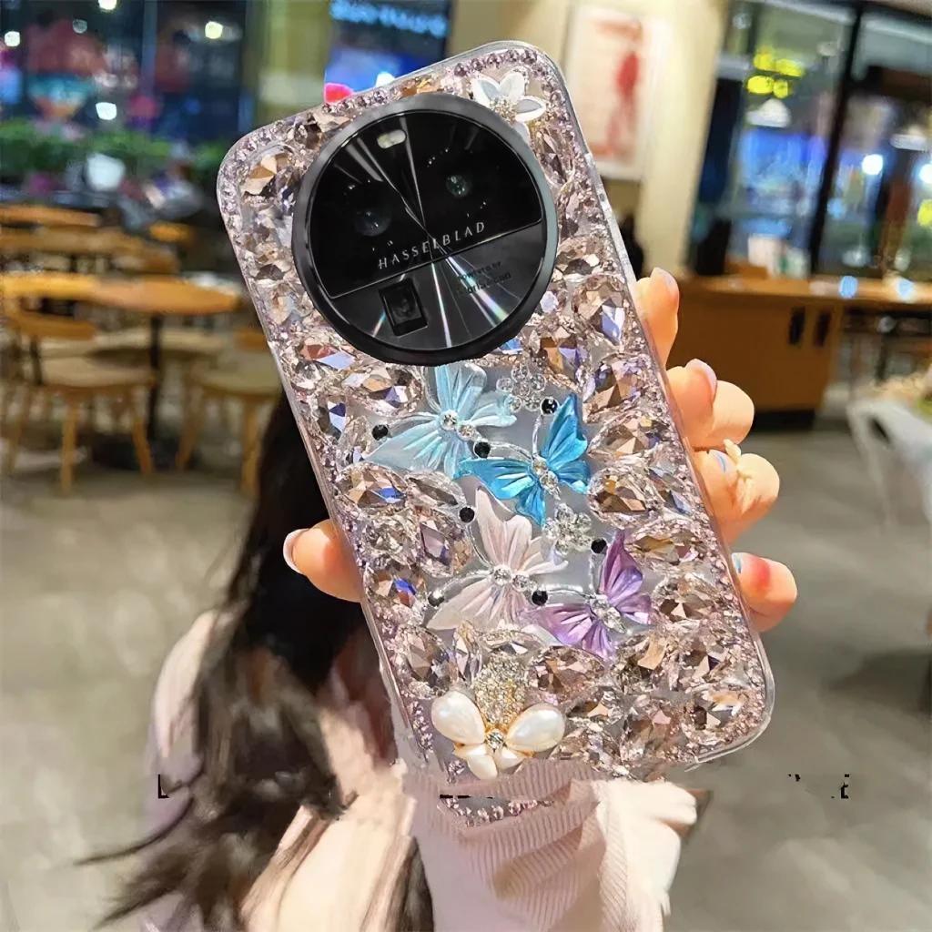 OPPOFindX6手机壳高级水钻5G网红镶钻奢华女款FindX6pro全包防摔