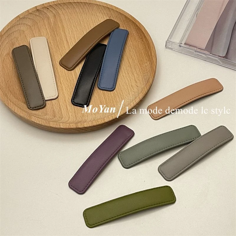 ins前额刘海皮质bb夹2023年新款后脑勺发夹女边夹子头饰