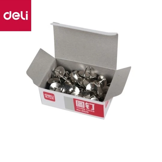 Deli/得力图钉墙上墙布门帘万能型按钉304不锈钢墙钉毛毡板图钉针