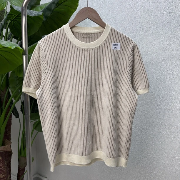 【Z】潮牌休闲百搭条纹短袖毛衣0034-A12-7