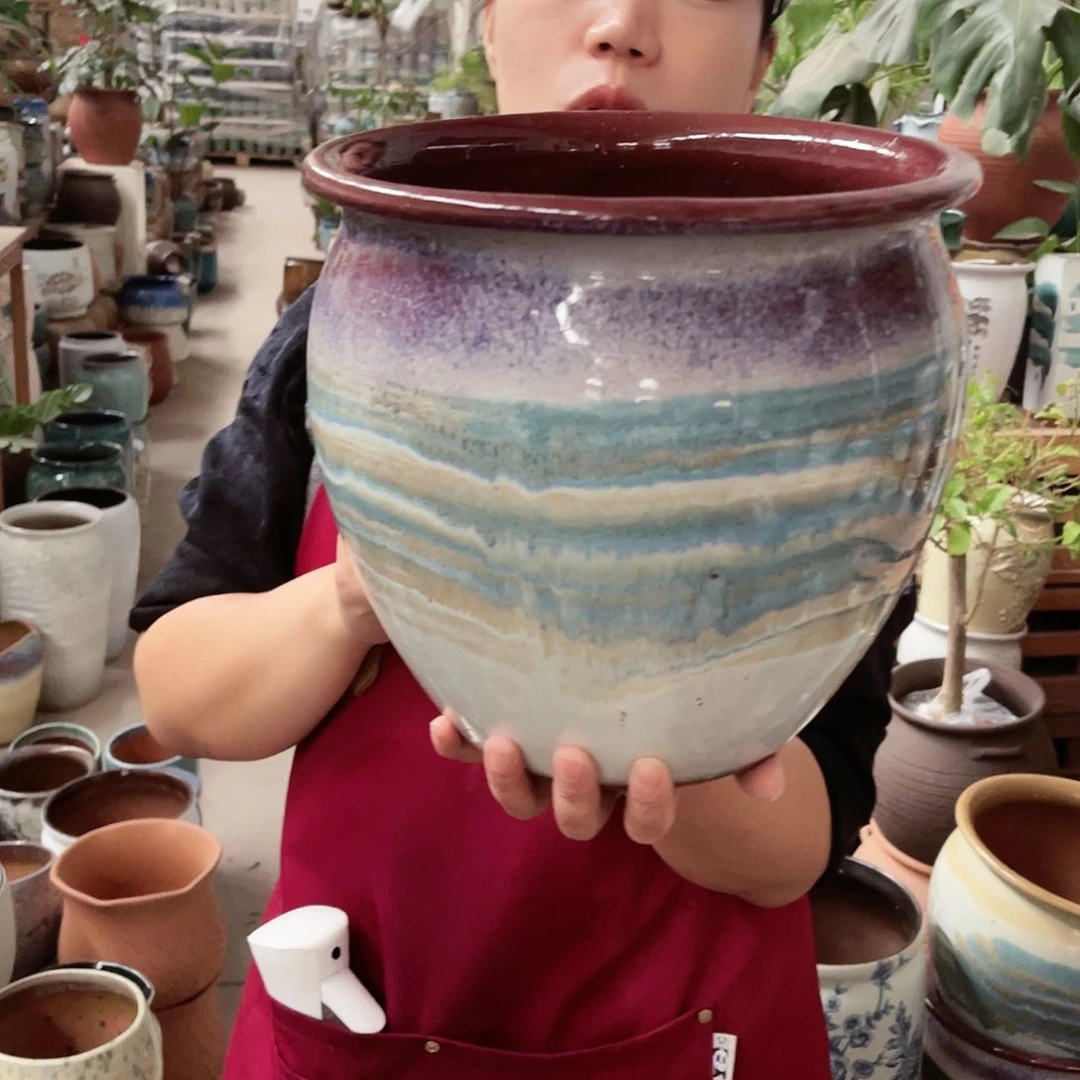 紫砂花盆高度24口径25