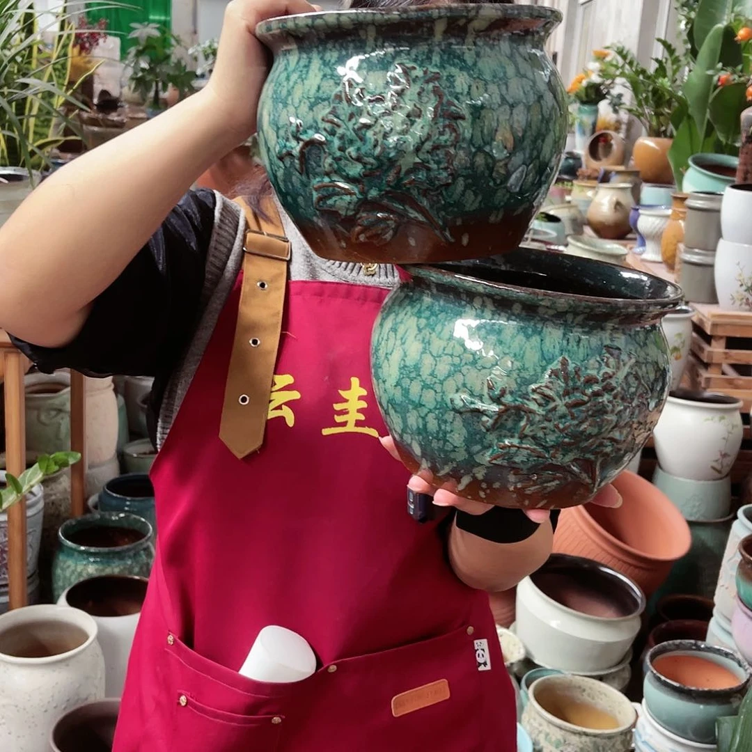 紫砂花盆高度15口径20