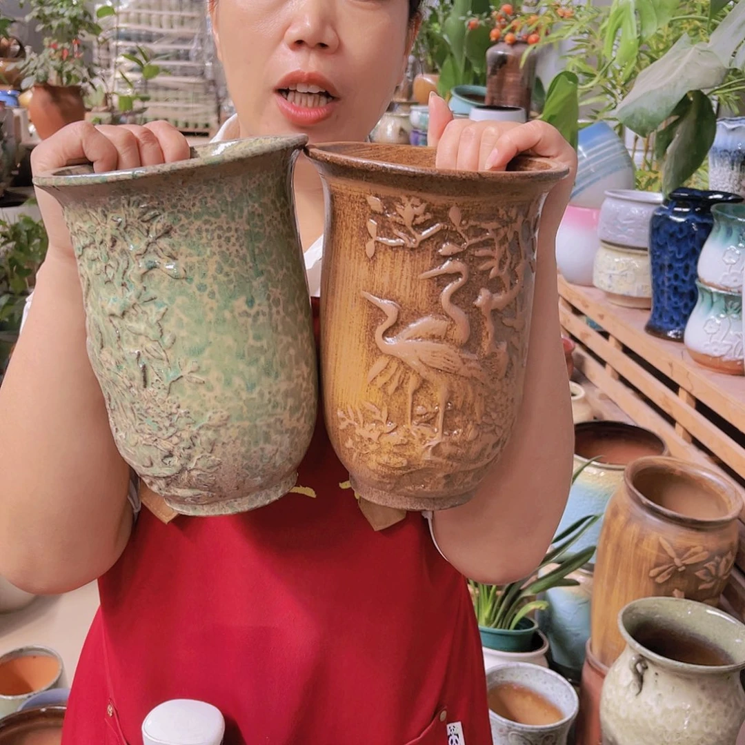 紫砂花盆高度24口径14