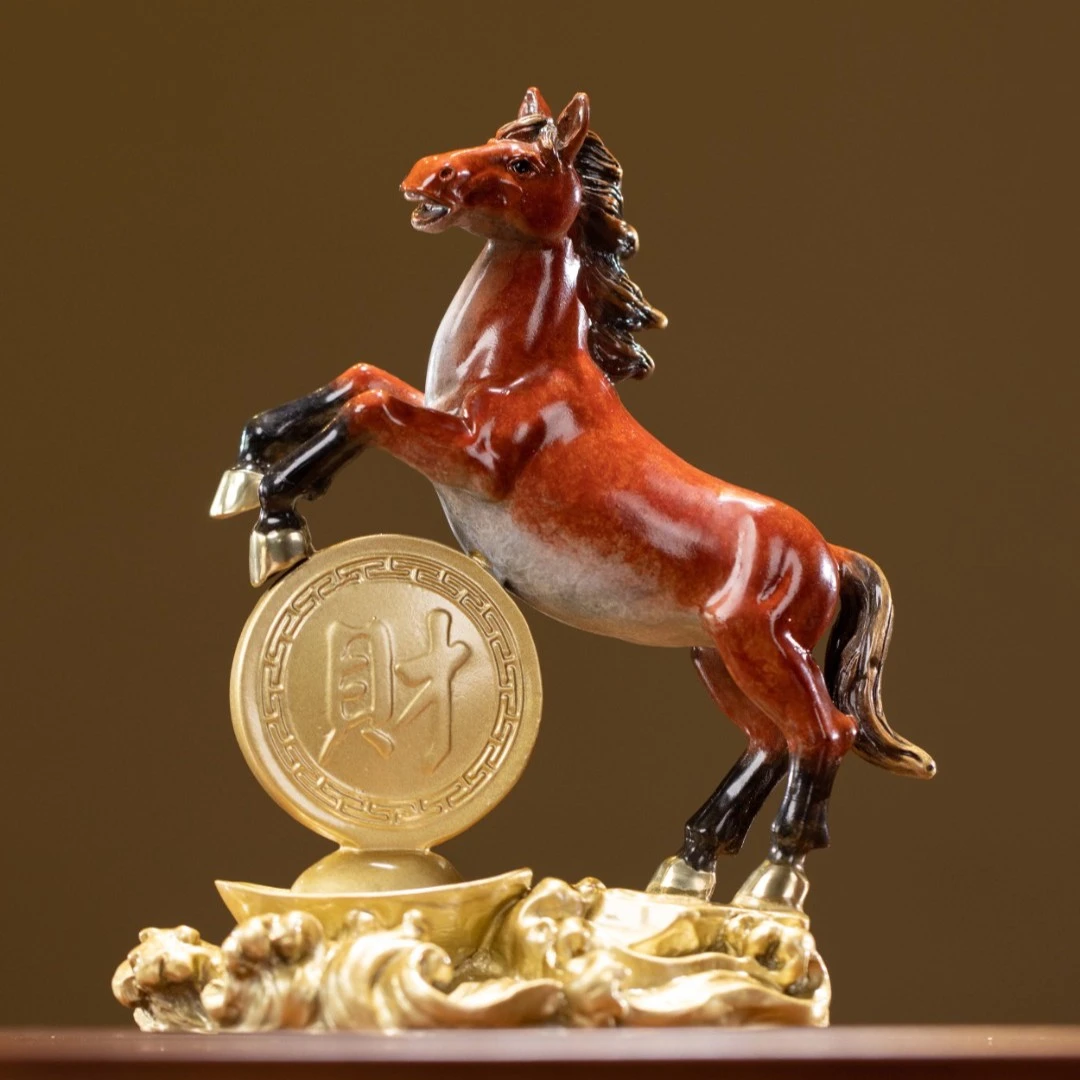 朱炳仁朱炳仁铜 【十二生肖财马】家居装饰品工艺品马摆件送人礼赠
