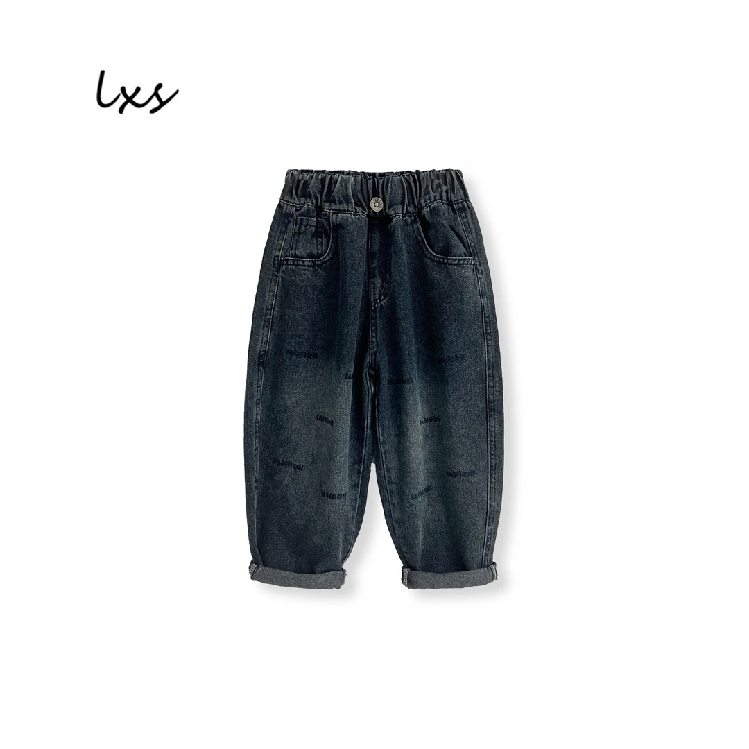 舅舅严选童装春秋牛仔裤儿童韩版宽松百搭洋气潮款水洗牛仔A52211