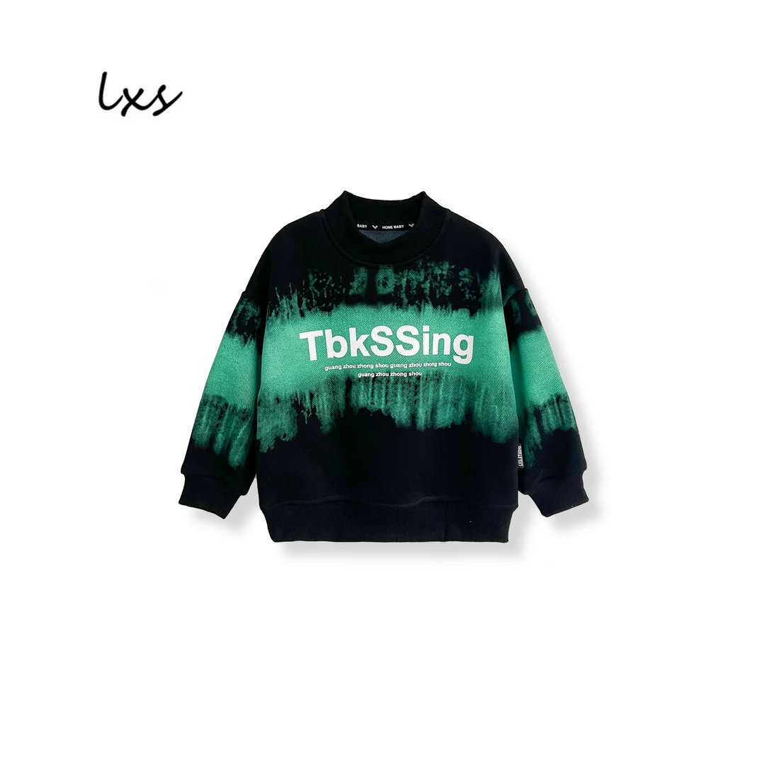 舅舅严选童装冬款加绒韩版百搭休闲潮流长袖儿童圆领套头卫衣Q186