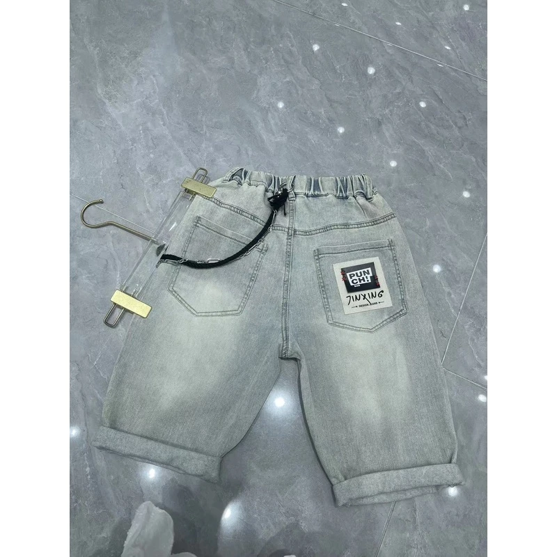 舅舅严选童装中大童夏季韩版宽松时尚百搭休闲七分牛仔裤 Z28031