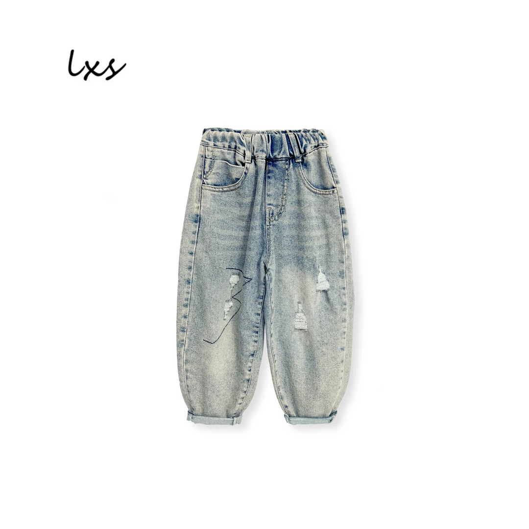 舅舅严选童装现货童装儿童春秋韩版百搭潮流宽松洋气牛仔裤 YM815