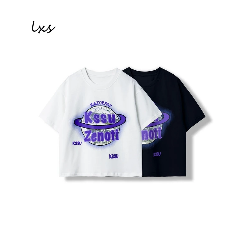 童装儿童夏季款韩版时尚百搭潮流字母地球短袖圆领C88193