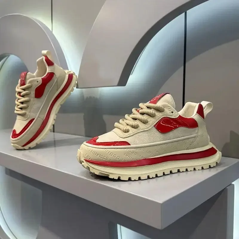 欧洲站男鞋早季潮牌高级感阿甘运动休闲跑步厚底增高老爹鞋鞋子男