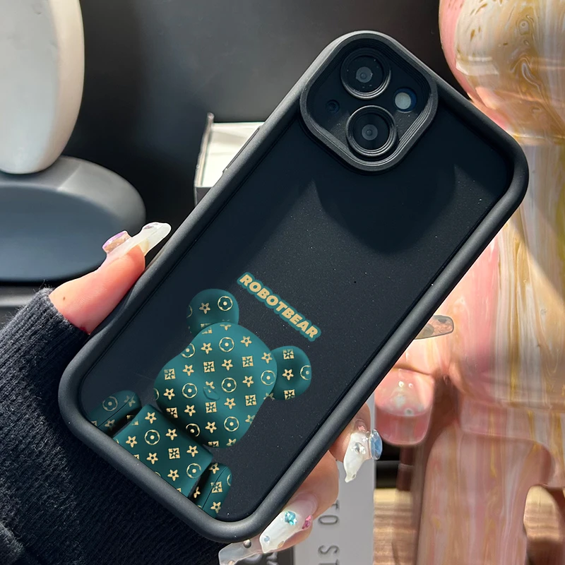 金绿暴力熊ins苹果15手机壳iPhone14promax防摔13pro/12时尚11潮