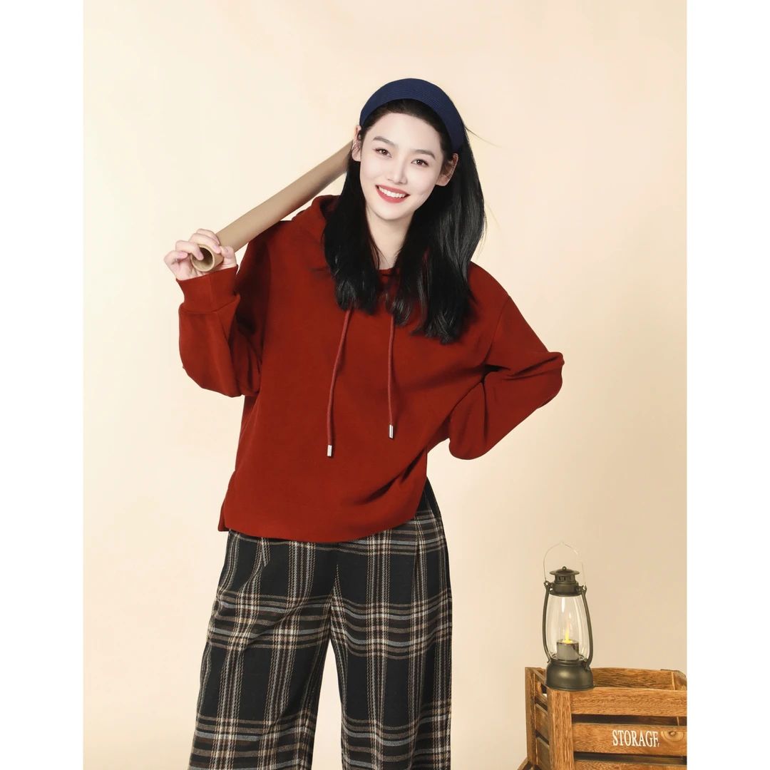 今婷【压缩绒卫衣】韩系柔软慕斯奶芙双面绒套头纯色卫衣-H24412315