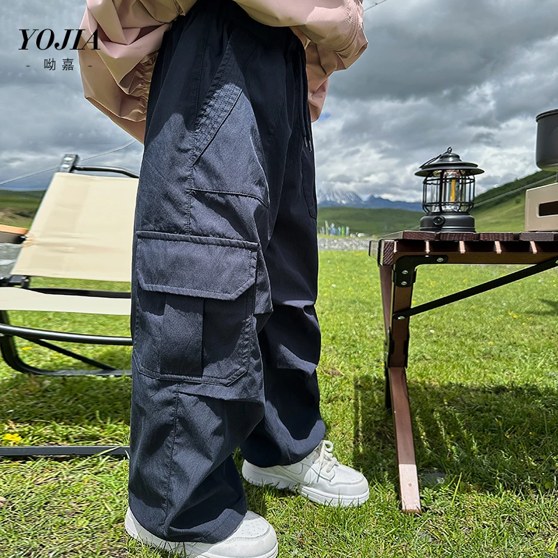 YOJIA城市机能女童工装裤春秋款2024新款休闲裤儿童户外裤子秋季