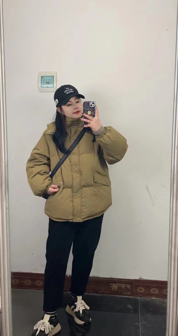 清货100件没有运费险NO退NO换不喜欢宽松不拍姜黄色W18羽绒服