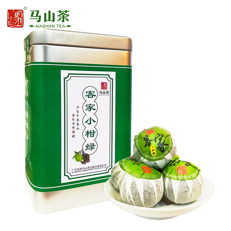 马山客家·小柑绿 传统炒青绿茶茶叶 新会青柑 100g/罐 浓郁耐泡