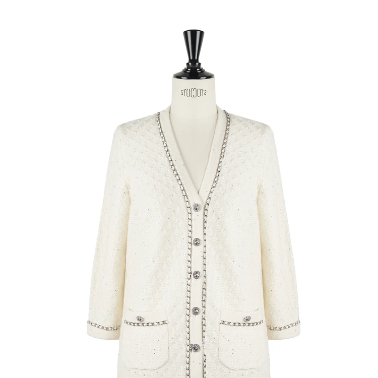 【高雅香风】羊绒羊毛配链条珠片香风开衫外套CD2167612