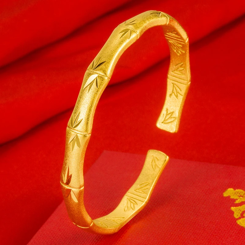 合金手镯 【竹节手镯】龙年爆款 女款精美时尚百搭 素款可调节开口