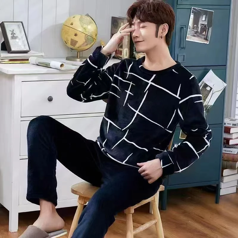 狠值/就1批/亲肤法兰绒家居服套装 男女同款1066