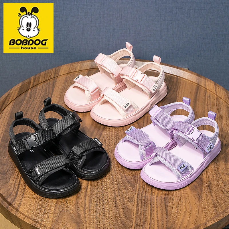 巴布豆家族儿童凉鞋2024夏季新款防滑百搭软底大童休闲沙滩鞋