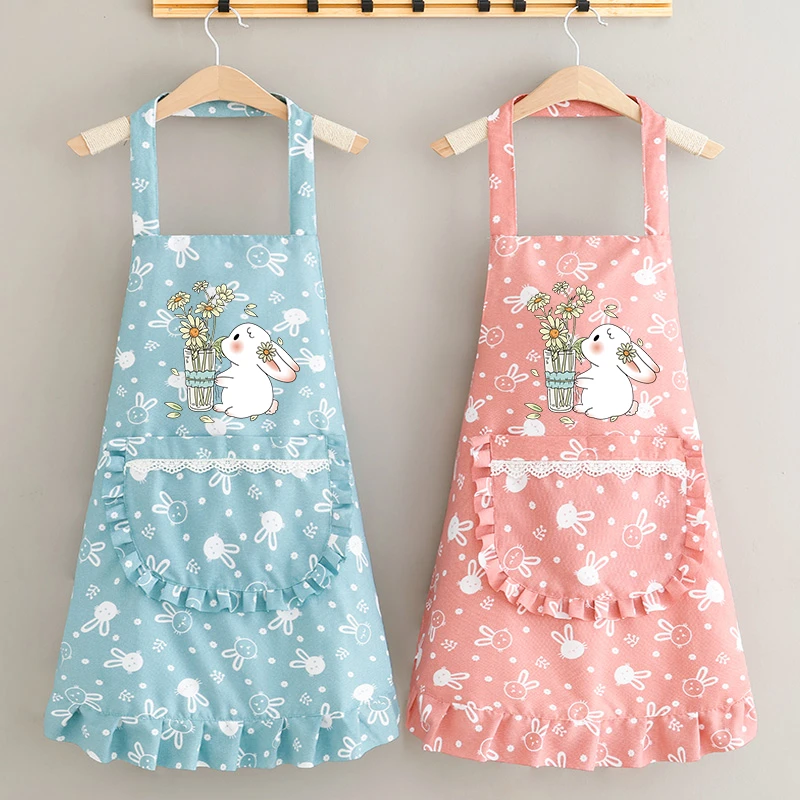 时尚卡通围裙家用厨房做饭工作服餐饮可定制无袖耐脏防水防污围腰