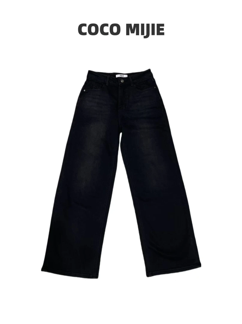 285&巨显瘦显腿长百搭加绒直筒牛仔裤