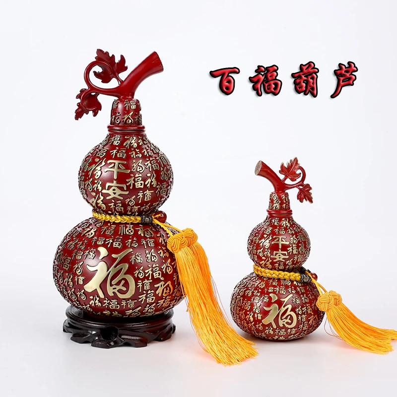 【百福葫芦】黄铜平安百福葫芦摆件家居博古架办公室摆设工艺品