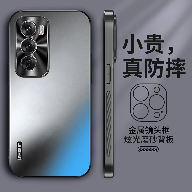 适用于OPPOreno12pro炫金磨砂opporeno12纯色高级简约防摔手机壳