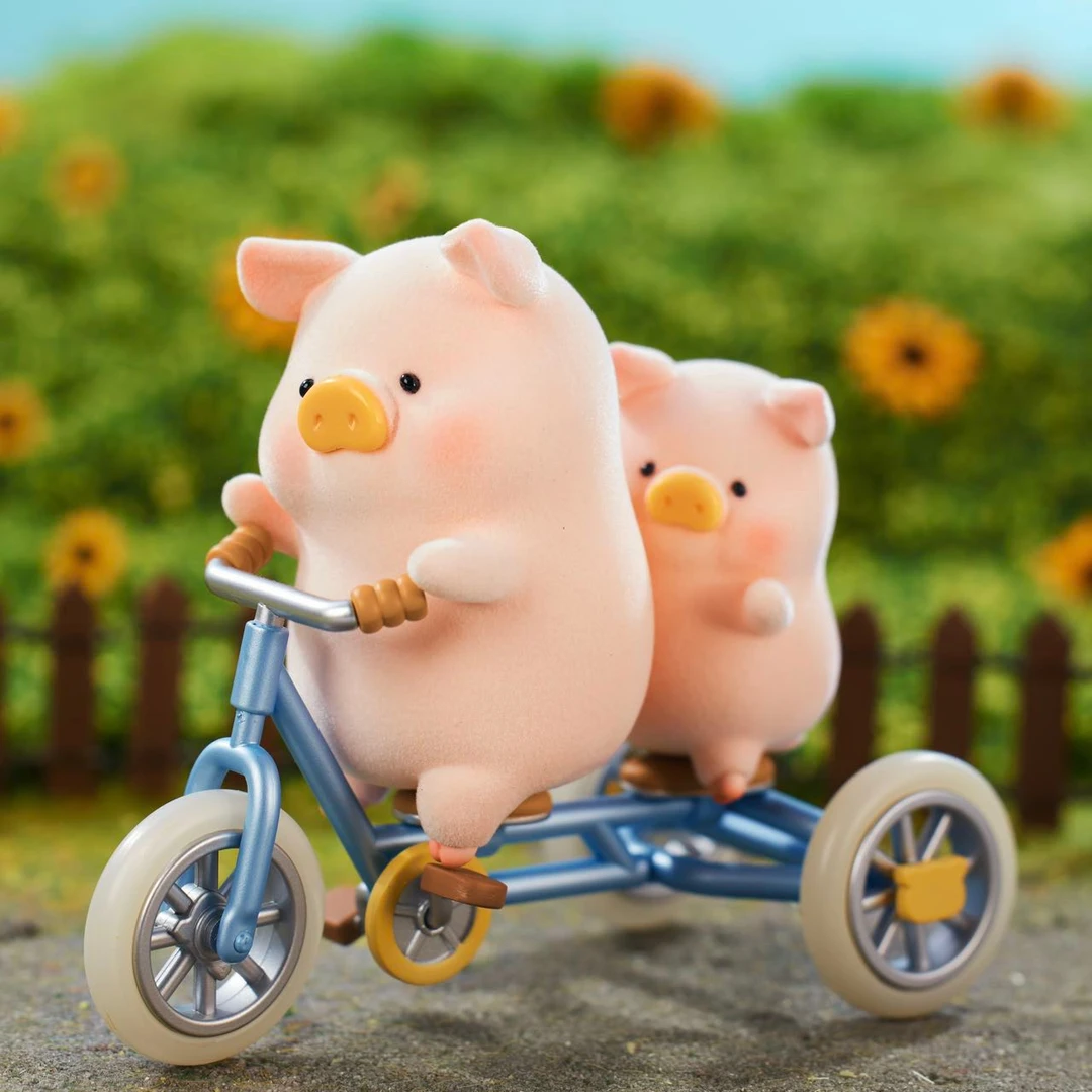 52TOYS罐头猪LuLu猪旅行系列协力车限定吊卡摆件手办精致植绒pvc