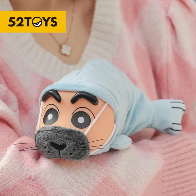 52TOYS蜡笔小新摸鱼新生活搪胶可动翻身鱼盲盒玩具