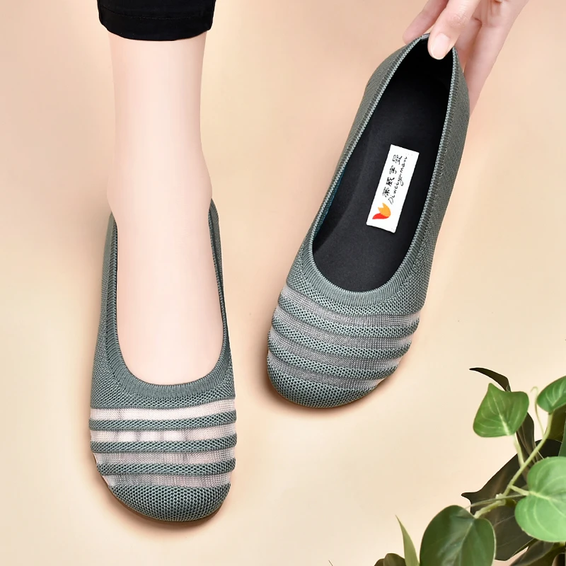 2023年新款孕妇鞋软底妈妈鞋夏款飞织网鞋透气网纱女鞋软底鞋凉鞋