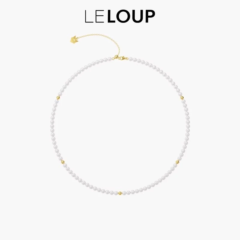 LELOUP 铜合金仿珍珠项链 融合系列珍珠项链经典珍珠金属珠项链