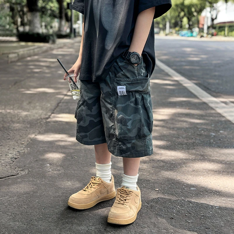男童2024夏季新款潮流多口袋中裤休闲洋气速干中大童裤子/KZW723