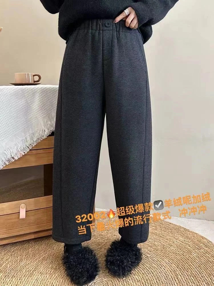 32002加绒加厚休闲裤显瘦豌豆裤