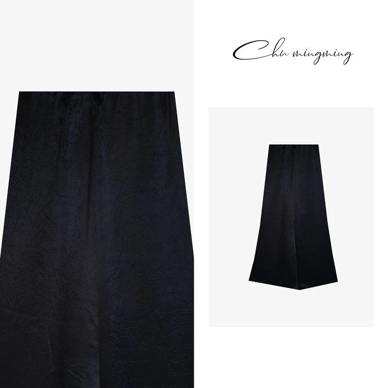 【CHU/2024SSNEW】原创设计《足尖》时尚直筒大摆醋酸半裙YQ12