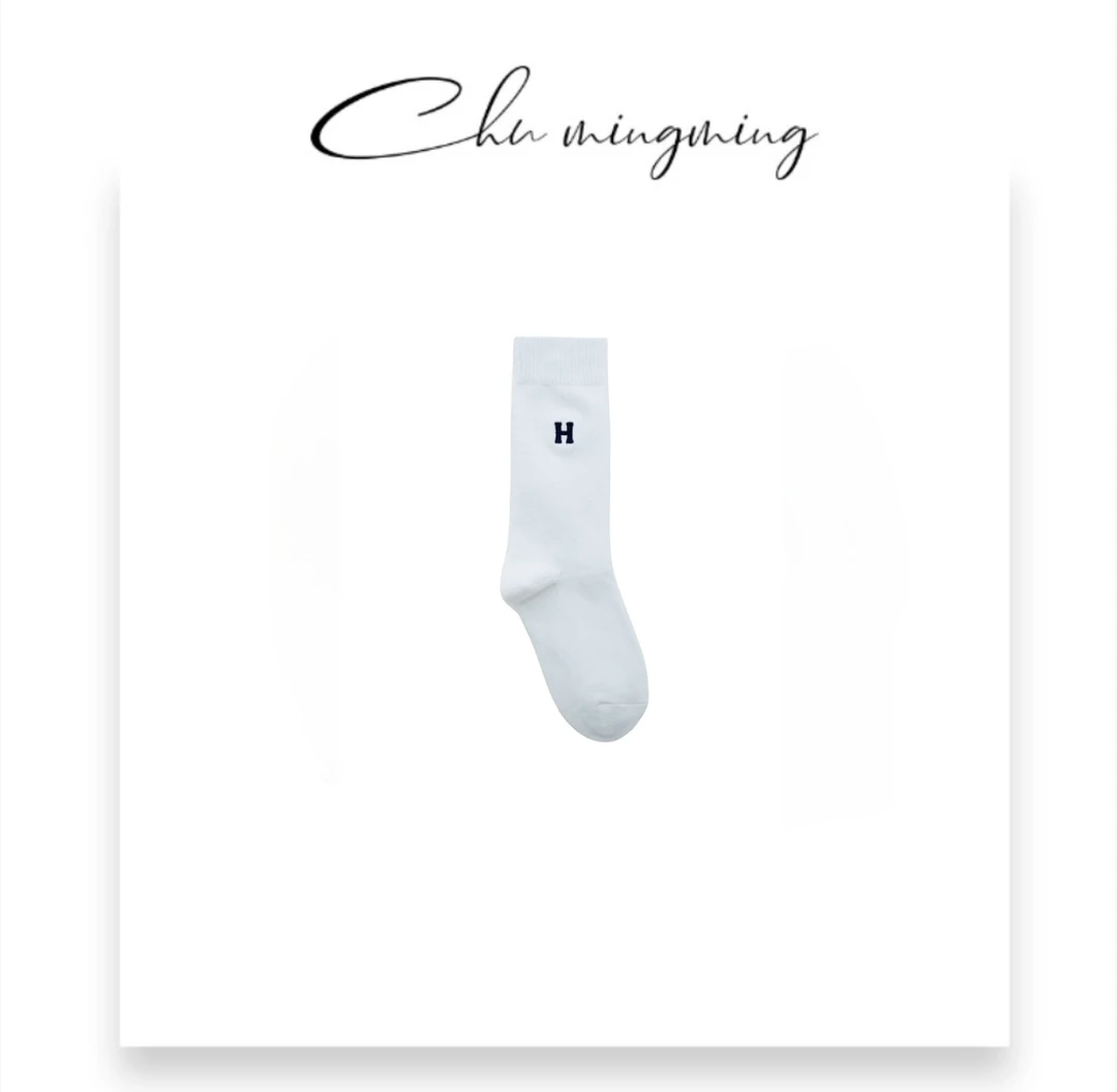 【CHU/2024SSNEW】原创设计 H刺绣袜YY01