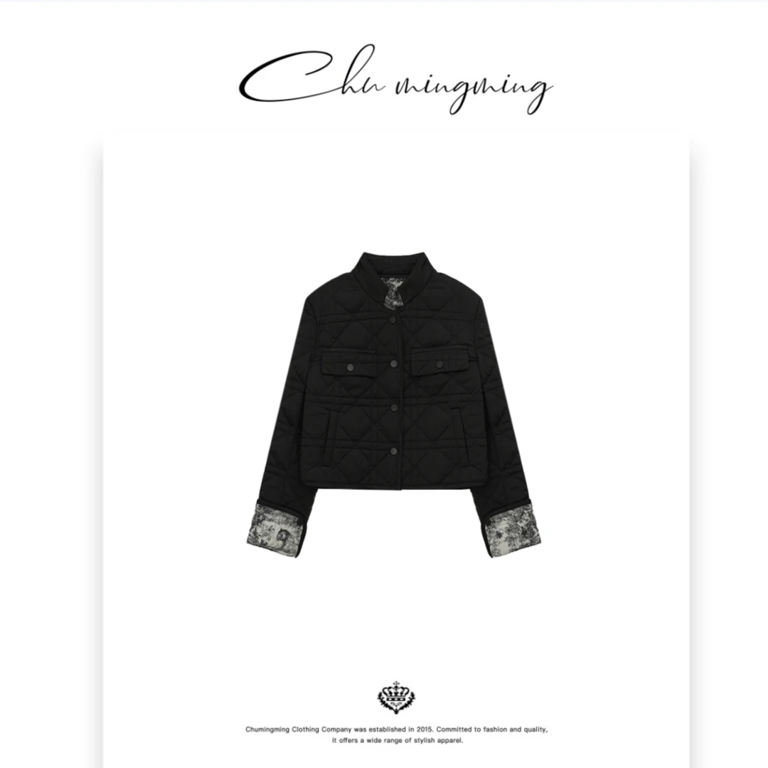【CHU/2024SSNEW】原创设计《藤格》水墨棉外套AAMU2590