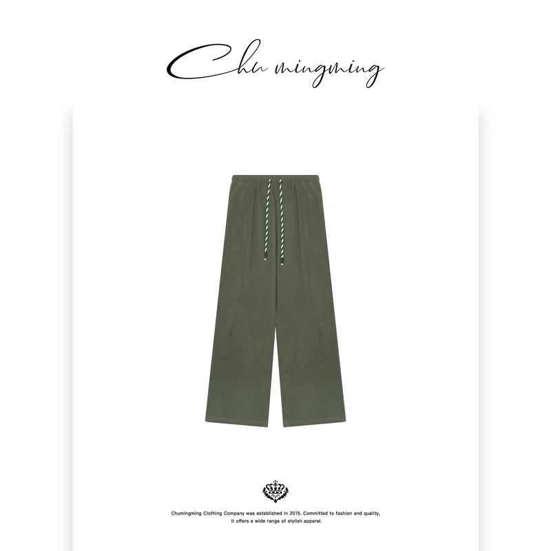 【CHU/2024SSNEW】原创设计《切尔》抽绳摇粒绒阔腿裤LX55