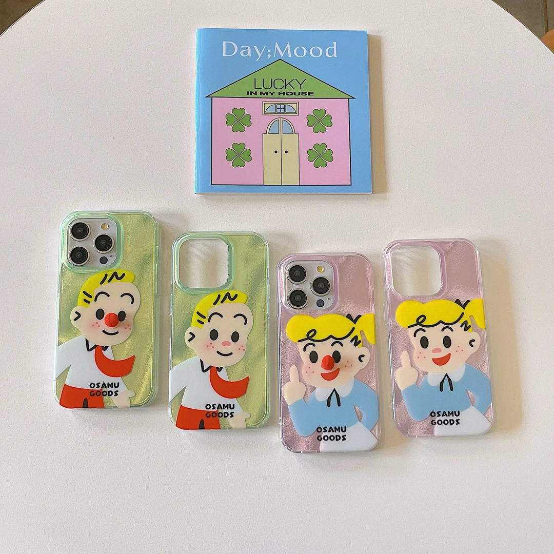 趣味卡通可爱原田治红鼻子适用iPhone15promax手机壳全包防摔