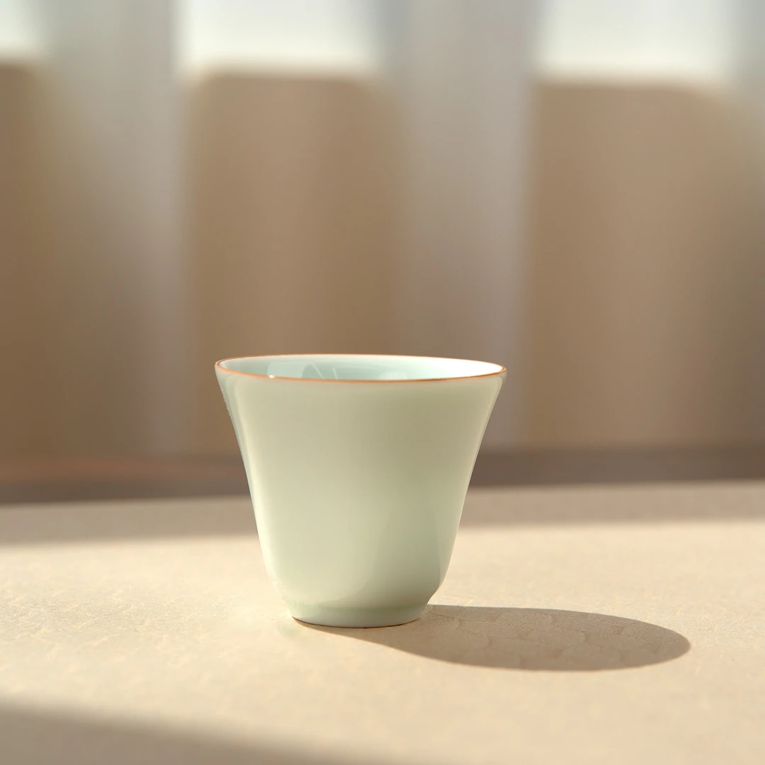 TC78粉青-仰钟杯 品茗杯 家用茶杯 陶瓷 马蹄杯  容量约：40CC
