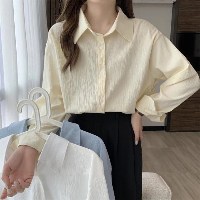 亦声衬衫渐变丁达尔风衬衫长袖设计小众衬衣外套法式上衣女装宽松