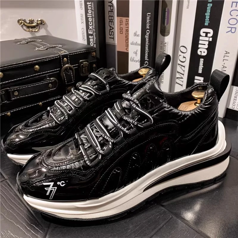 52-2网红华夫鞋男鞋新款潮厚底阿甘鞋男秋季休闲运动老爹鞋